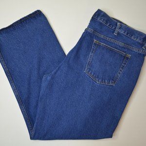 BLUE MOUNTAIN Size 44 x 32 Mens DARK Wash Cotton Denim‎ STRAIGHT Leg BLUE Jeans